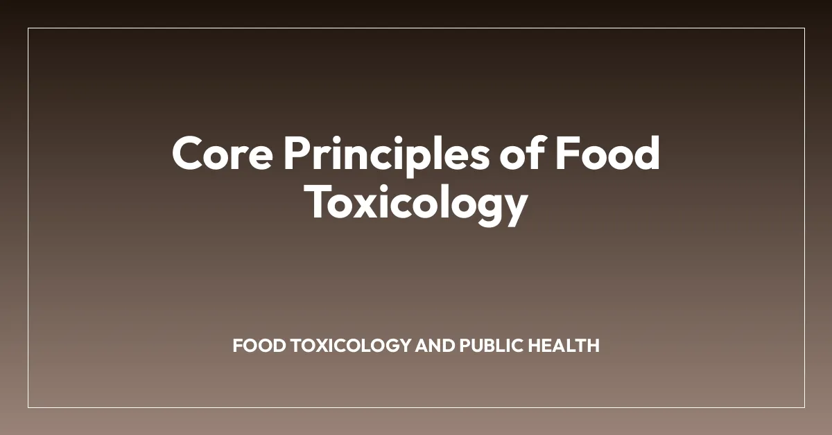 Core Principles of Food Toxicology