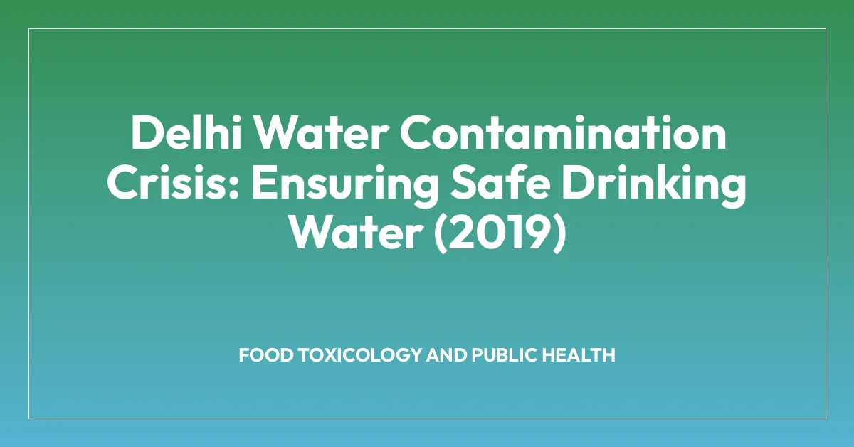 Delhi Water Contamination Crisis: Ensuring Safe Drinking Water (2019)