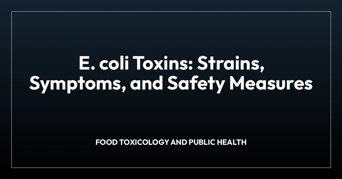E. coli Toxins: Strains, Symptoms, and Safety Measures