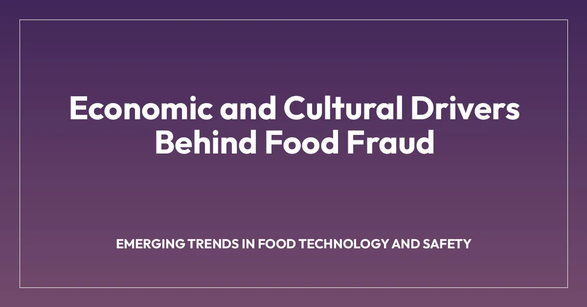 Economic and Cultural Drivers Behind Food Fraud
