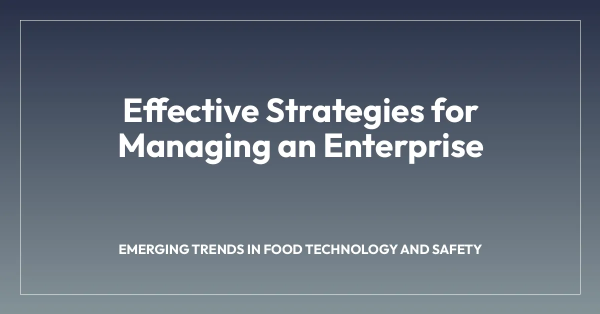 Effective Strategies for Managing an Enterprise