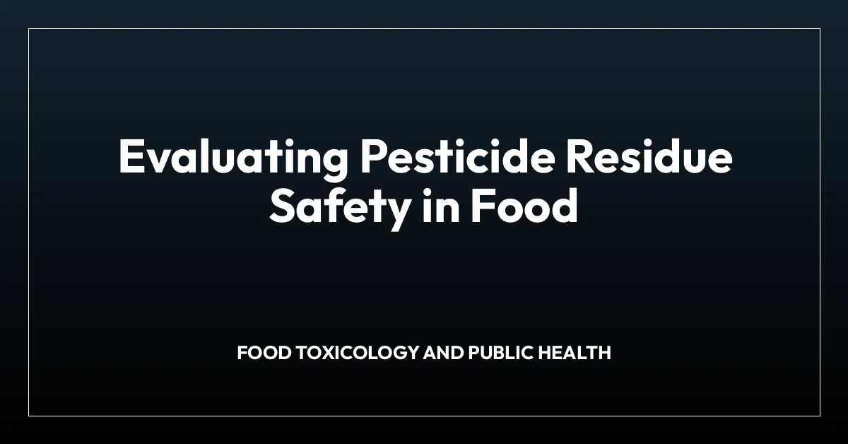 Evaluating Pesticide Residue Safety in Food