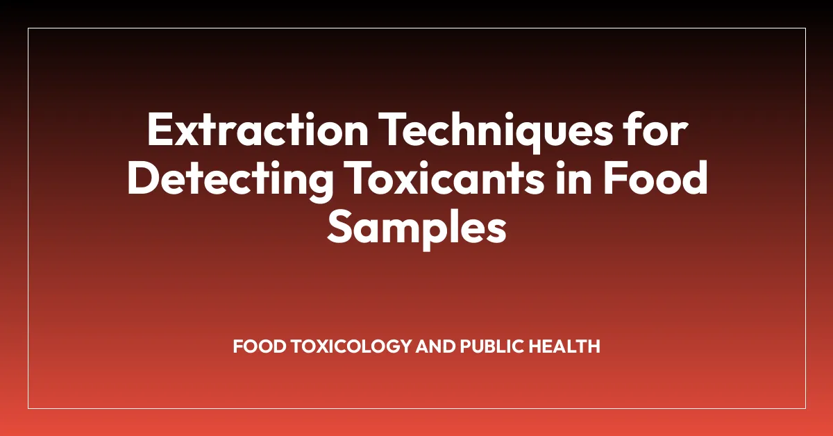 Extraction Techniques for Detecting Toxicants in Food Samples