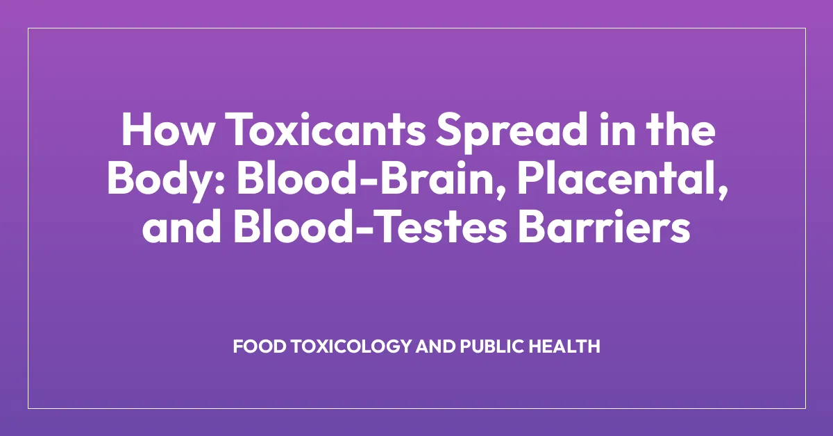 How Toxicants Spread in the Body: Blood-Brain, Placental, and Blood-Testes Barriers