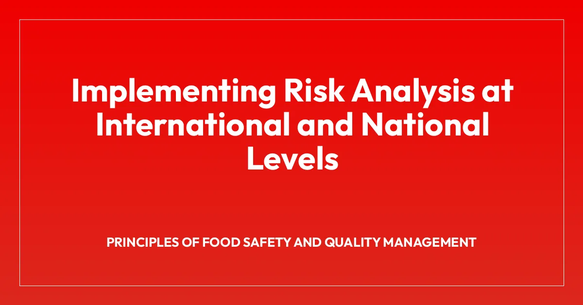 Implementing Risk Analysis at International and National Levels