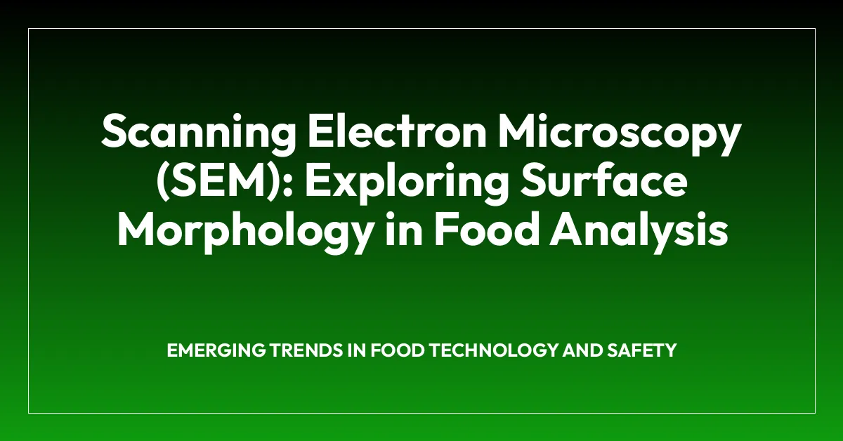 Scanning Electron Microscopy (SEM): Exploring Surface Morphology in Food Analysis
