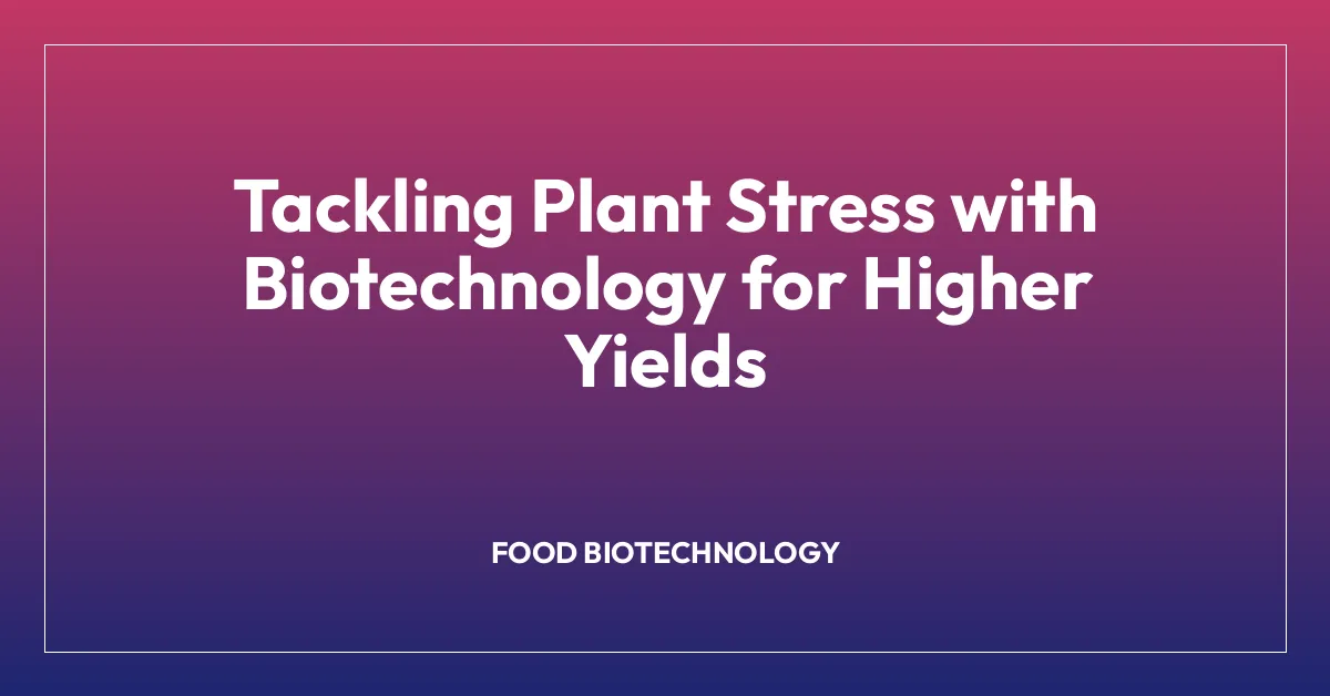 Tackling Plant Stress with Biotechnology for Higher Yields